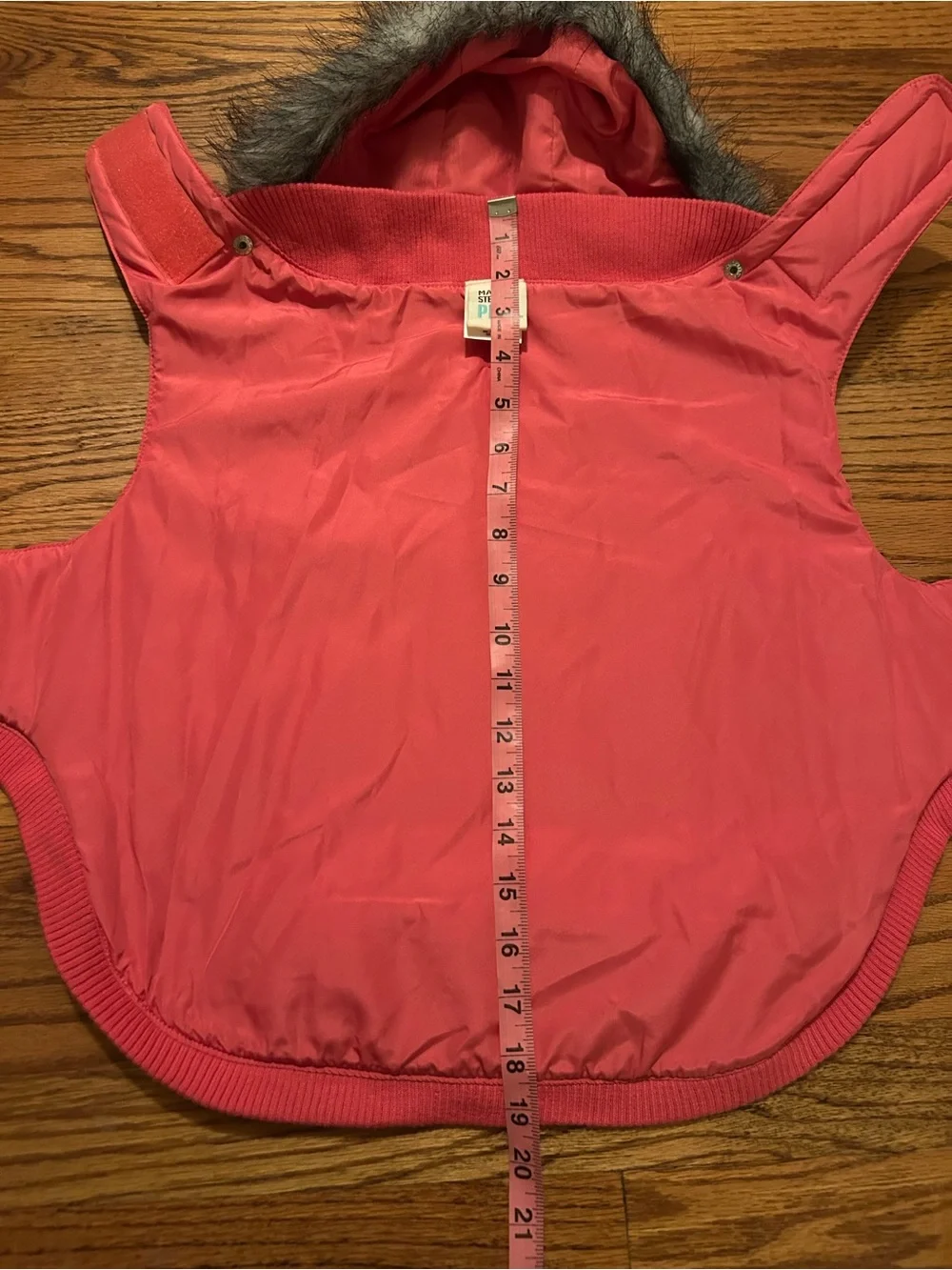 Martha Stewart Pets Dogs Sz L Quilted Pink Hooded Jacket W/ Faux Fur Trim